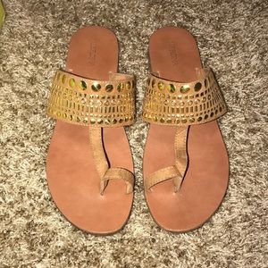 Merona gold and brown sandals